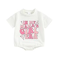 Gueuusu Baby Boy Girl Summer Clothes Short Sleeve in My Mama's Girl Era Letter Print Tshirt Romper Mamas Girl Outfit