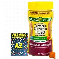 Spring Valley Turmeric Curcumin Vegetarian Gummies, 60 Count +Better Guide Vitamins Supplements