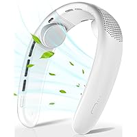 Neck Fan,Portable Ultrathin Bladeless Neck Fan,4000mAh Rechargeable Battery Powered,3 Speeds Adjustable,Relaxed Without Feeling,Travel Essentials for Women and Man,Top Holiday Gifts(White)