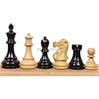 RoyalChessMall - 3.8 Reykjavik Series Staunton Chess Pieces Only Set - Weighted Boxwood Brown
