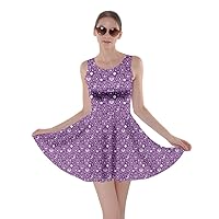 CowCow Womens Alice Wonderland Princess Drawfs Mermaid Day of The Dead Sugar Skull Skater Dress, XS-5XL