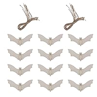 Unfinished Wood Craft Pieces Halloween Bat Animal Hollow Cutouts Wooden Chips DIY Arts 20Pcs