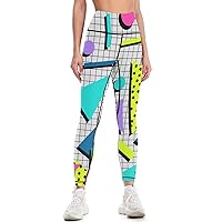 VELRAF Retro 80s 90s Women's High Waist Yoga Pants Sports Gym Running Leggings