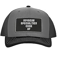 Soybean Specialties Cook AF - Leather Black Patch Engraved Trucker Hat