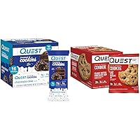 Quest Nutrition Frosted Cookies Twin Pack Chocolate Cake 16 Cookies and Peanut Butter Chocolate Chip Protein Cookies 24.5 Oz 12 Count