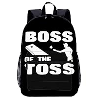 Boss of The Toss Cornhole 17 Inch Laptop Backpack Lightweight Work Bag Business Travel Casual Daypack
