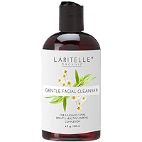 Organic Unscented Facial Cleanser 4 oz. Gentle, Purifying, Rejuvenating, Hydrosol-based (Witch Hazel, Green Tea & Hibiscus). No Sulfates, Alcohol, Parabens, Phthalates, GMOs, GF. 5.5 Ph