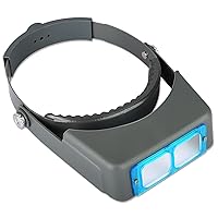 Headband Magnifier, Professional Double Lens Head-Mounted Loupe Jewelry Magnifier, Reading Visor Opitcal Glass Binocular Magnifier with Lens Magnification-1.5X 2X 2.5X 3.5X for Repair, Crafts