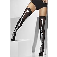 Fever Women's Opaque Hold-Ups with Skeleton Print In Display Box