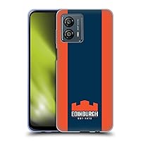 Head Case Designs Officially Licensed Edinburgh Rugby Stripes Logo Art Soft Gel Case Compatible with Motorola Moto G53 5G