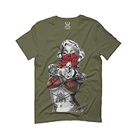 0333. Marilyn Monroe Gangster Red Rose Cool Graphic Hipster Red Roses Summer for Men T Shirt