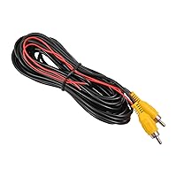 DALLUX Backup Camera RCA Video Cable,CAR Reverse Rear View Parking Camera Video Cable with DC Power Cable & RCA Connector, DC Power Adapter, Cable Clip (33FT/10 Meters)