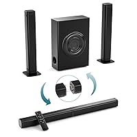Sound Bars for TV with Subwoofer, 2.1ch Home Audio Speaker & 3D & 240W Deep Bass Subwoofer Bluetooth 2-in-1 Detachable TV Surround Sound Speaker System