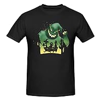 Men's T Shirt Cotton Graphic Short Sleeve Crew Neck Tee Shirts Casual Tops Black