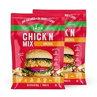Vegan Ground Chicken Mix - MIX, SHAPE, COOK The Best Vegan Chicken Meals - Shape Into Vegan Nuggets, Patties, Tenders - Baked, Grilled or Fried Chicken (Original 2pack)