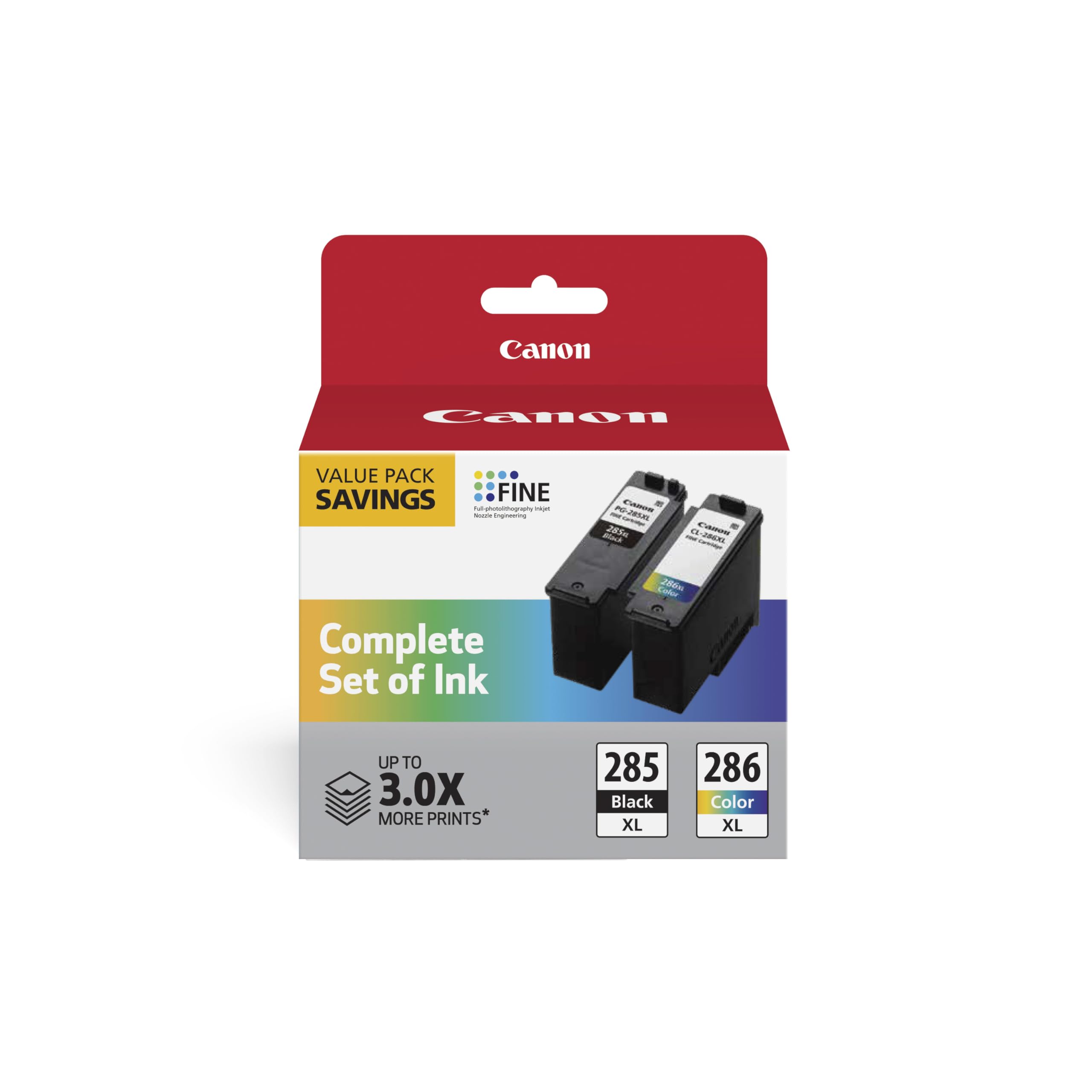 Canon Genuine Ink PG-285 XL Black/CL-286 XL Color Cartridge Pack, (2 Cartridges)