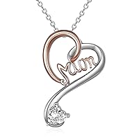 YFN Mother Father Daughter Necklace Sterling Silver Mother Daughter Pendant Necklace Mum Daughter Jewellery for Women Girls