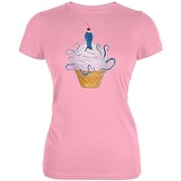 Ice Cream Cone Octopus Light Pink Juniors Soft T-Shirt