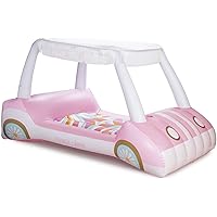 & Malibu Barbie Luxury Inflatable Golf Cart Summer Pool Float - Land or Water Inflatable with Cup Holder