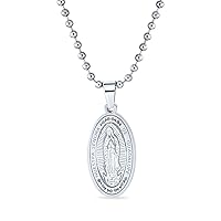 Bling Jewelry Religious Spiritual Lady Of Guadalupe Virgin Mary Medallion Necklace Pendant or Bracelet For Women Teens Yellow Gold Plated Stainless Steel Customizable