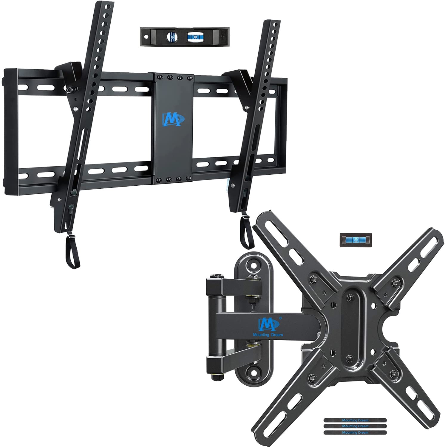 Mounting Dream MD2268-LK Tilt TV Wall Mount for 37-70 Inch TVs, Tilt TV Mount and MD2465 TV Mount Swivel and Tilt for Most 13-42 Inch TVs and Monitors, Max VESA 200x200mm, Loading 50 lbs