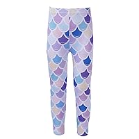 Kids Girls Gymnastics Athletic Leggings Ankle Length Stretch Yoga Pants High Waist Cartoon Print Footless Leggings