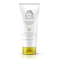 Oars + Alps Mineral SPF 50 Sunscreen Body Lotion, Infused with Hyaluronic Acid, Shea Butter, and Coconut Oil, Water and Sweat Resistant, 6 Fl Oz