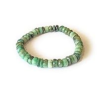 80 CT, Emerald Beads Stretchable Bracelet 7 inch Endless, Faceted Rondelles, Beads Size 7 MM Approx