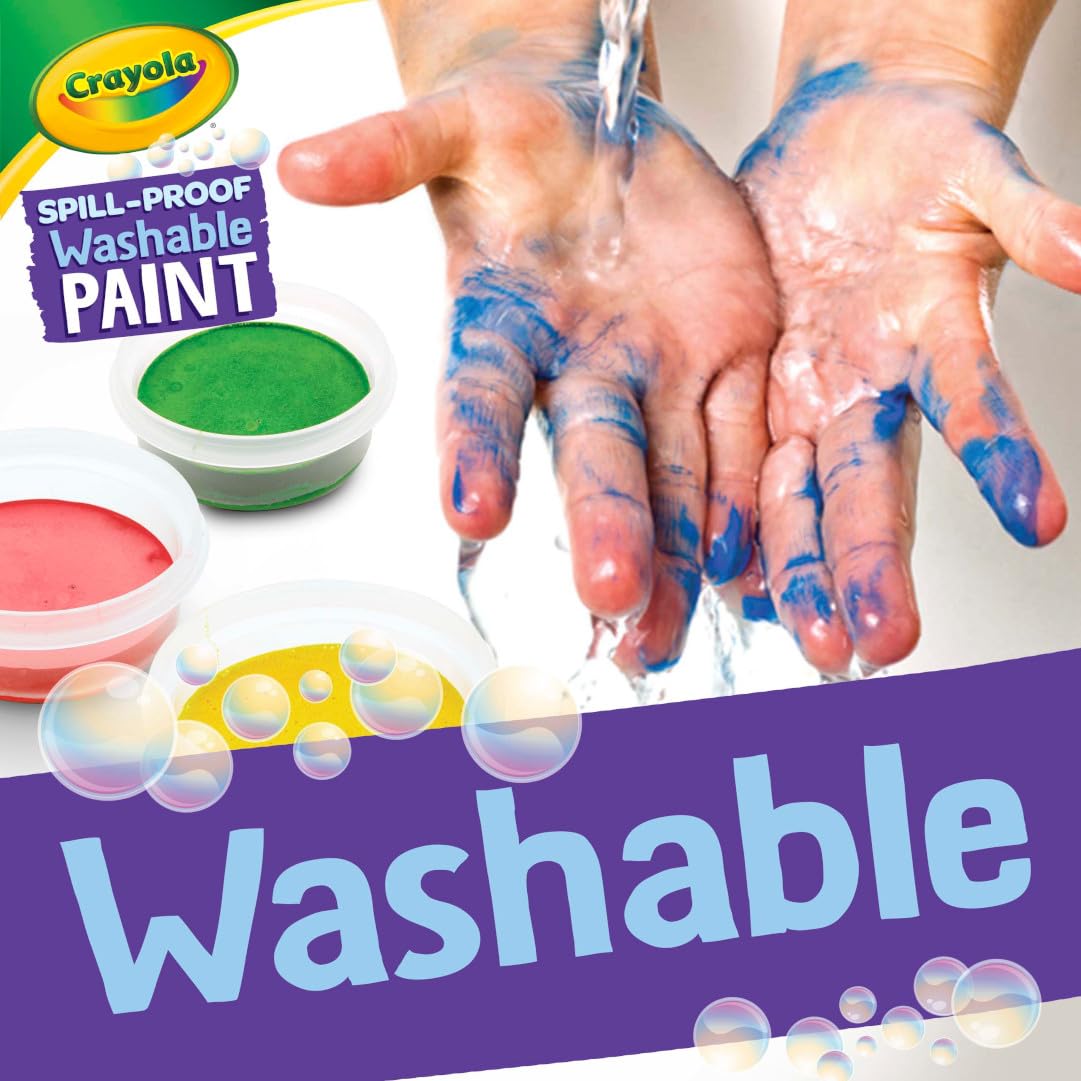 Crayola Spill Proof Paint Set (5ct), Washable Paint for Kids, Craft Supplies for Classrooms, School Supplies