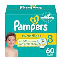 Pampers Swaddlers Diapers - Size 8, 60 Count, Ultra Soft Disposable Baby Diapers