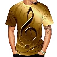 Piano Musical Note 3D Print T-Shirt Unisex Funny Hip-hop Street Short Sleeve Top S-4XL Size T-Shirt