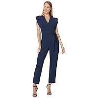 Calvin Klein womens V-neck Jumpsuit With Extended Sleeve DetailDress
