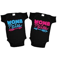 Womb Mates Twin Set Baby Bodysuits or Toddler T-Shirts