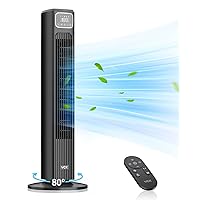 VCK 36-Inch Tower Fan, 80° Oscillating Fans with Remote | 3 Speeds, 4 Modes | Standing Bladeless Floor Fan LED Display with Auto-Off | 12H Timer | Quiet Cooling Fan for Bedroom Home Office