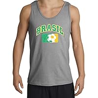 Brasil Futbol Soccer Adult Tanktop Tank Top Shirt - Sports Grey