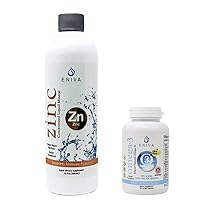 Eniva Liquid Ionic Zinc (16oz) and Omega-3 Fish Oil (60caps) Immune Health, Vision, Skin Made in USA