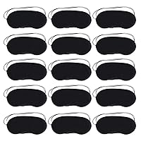30 pcs Black Eye Mask Cover, Sleep Mask with Nose Pad and Elastic Straps Comfortable Lightweight Blindfold Eyeshade Eyepatch for Kids Women Men for Travel Sleep or Party Supplies Game