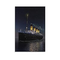 Ocean Sailing Ship Ship Decorative Art-Titanic Poster at Night-home Wall Canvas Printing Decorative Canvas Painting Posters And Prints Wall Art Pictures for Living Room Bedroom Decor 24x36inch(60x90c