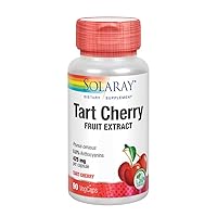SOLARAY Tart Cherry Fruit Extract 425mg | Healthy Uric Acid Levels & Joint Support with Anthocyanins | 90ct, 45 Serv.