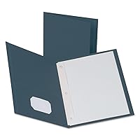 Oxford Two-Pocket Folders w/Fasteners, Dark Blue, Letter Size, 25 per Box (57738)