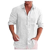 Mens Long Sleeve Shirts Casual Mens Fashion Casual Pocket Solid Color Button Long Sleeve Top T-Shirt Blouse