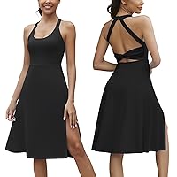 Fengbay Womens Tennis Dress Athletic Dress with Built-in Shorts and Bra Workout Dress for Tennis Golf Midi Dress