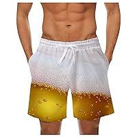 Mens Trunks Mens Board Shorts Long Quick Dry Print Beach Shorts Elastic Waist Hawaiian Shorts Hippie Bathing Suit