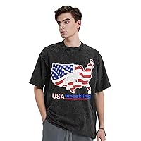 Wrestling American Flag Man's Short Sleeve T-Shirts Cotton Short Sleeve Tops