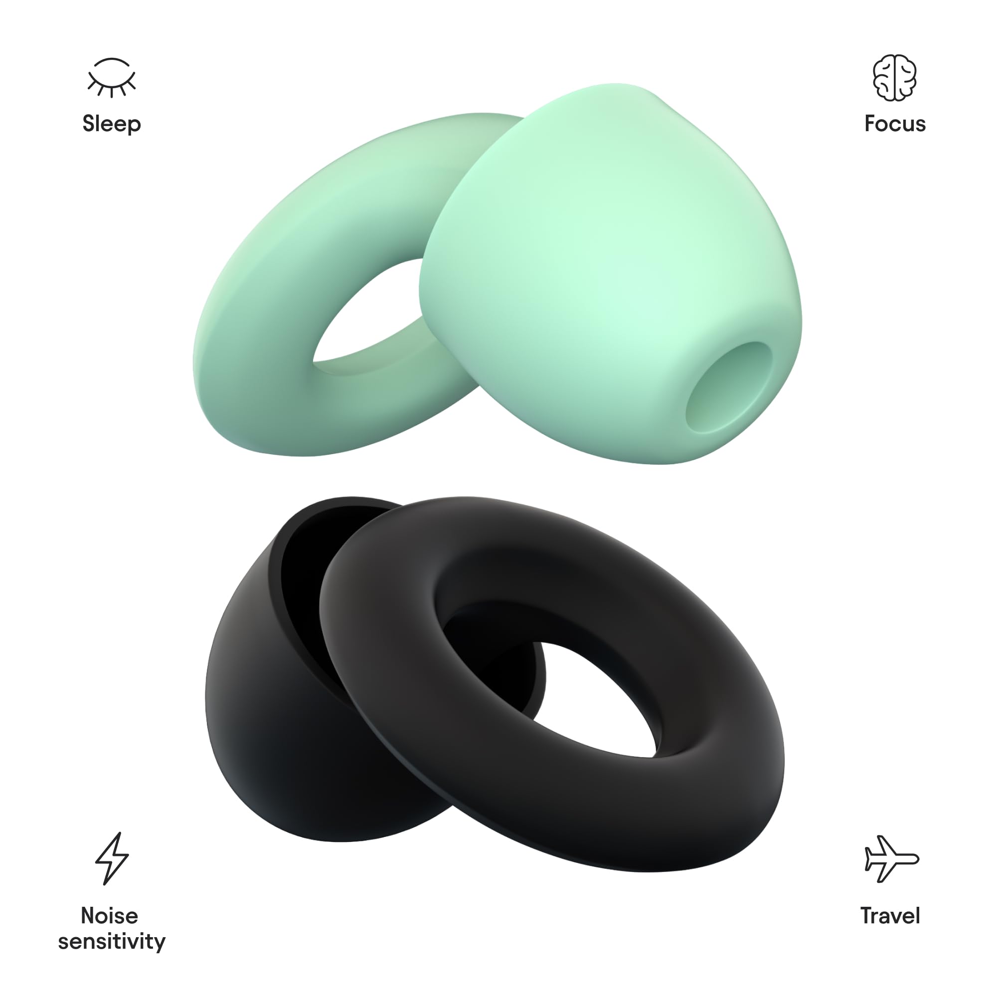 Loop Earplugs Quiet Bundle (2-Pack) – Loop Quiet + Loop Quiet | Flexible Reusable Ear Plugs for Sleep, Focus, Travel & Noise Sensitivity | Comfy Adjustable Fit | 26 dB Noise Reduction