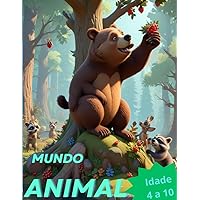 Mundo Animal: Livro de colorir para crianças, com brinquedos para colorir (Portuguese Edition)
