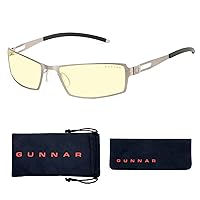 GUNNAR - Premium Gaming and Computer Glasses - Blocks 65% Blue Light - SheaDog, Mercury, Amber Tint
