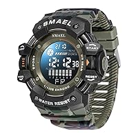 Camo Style Men Outdoor Sports Watch Fashion Student Waterproof Digital Wristwatch Adolescent Multifunction Wristwatch