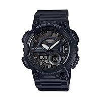 Casio Men's AEQ-110W-1BVCF CLASSIC Analog-Digital Display Quartz Black Watch