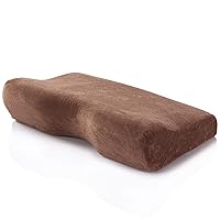Memory Pillow Six-Hole Butterfly Pillow Velvet Fabric Slow Rebound Curve Design Can Adjust The Hardness of The Pillow Soft and Not Easy to Deform Easy Clean,Dark Coffee